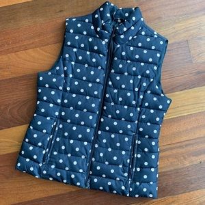 Navy/Cream Polka Dot Puffer Vest